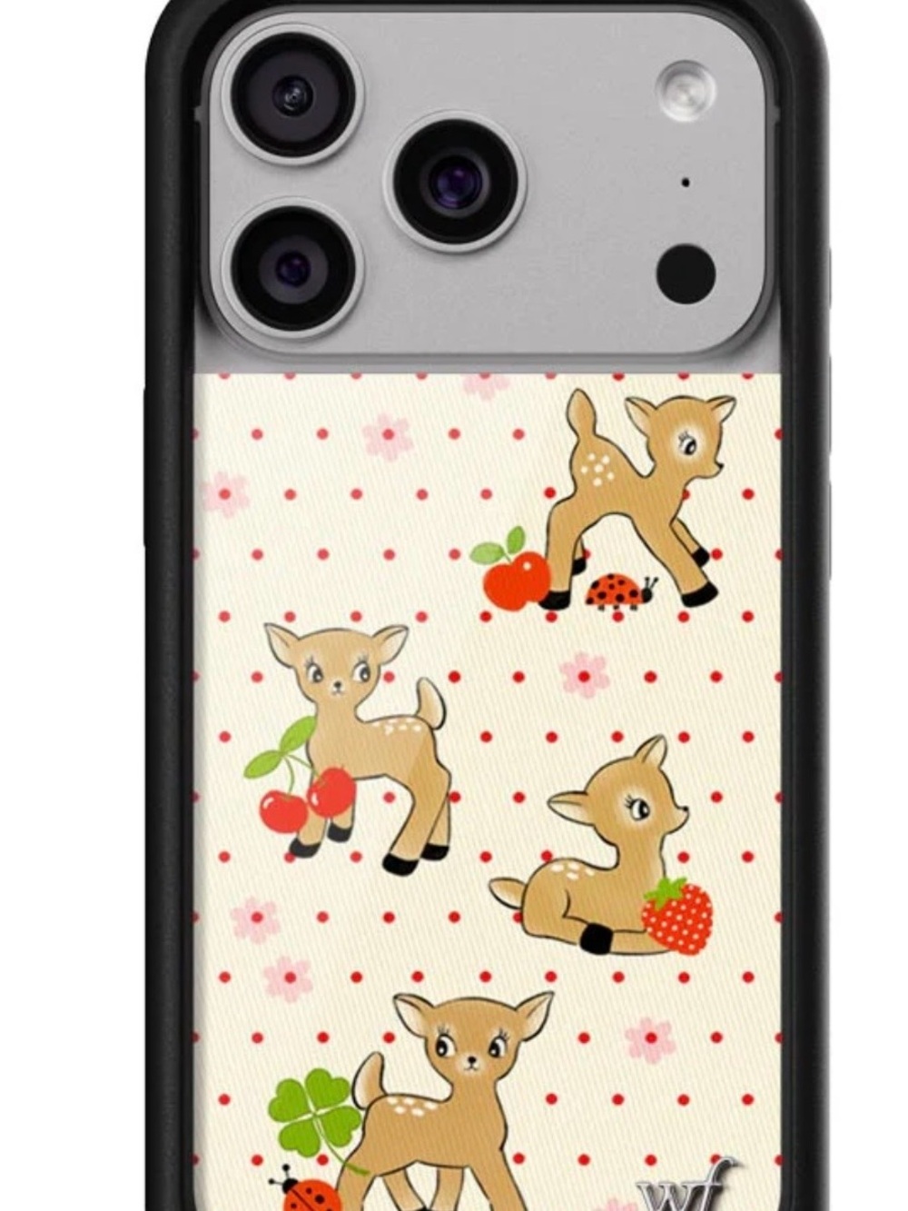Wildflowers Cute Deer & Fruit Phone Case - Cream with Red Accents